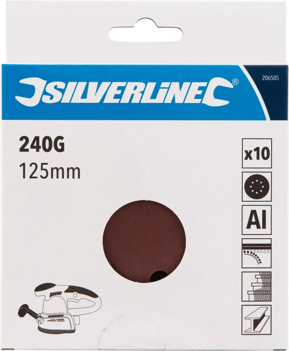 Silverline Klittenband Schuurschijven Ø125mm Korrel 240