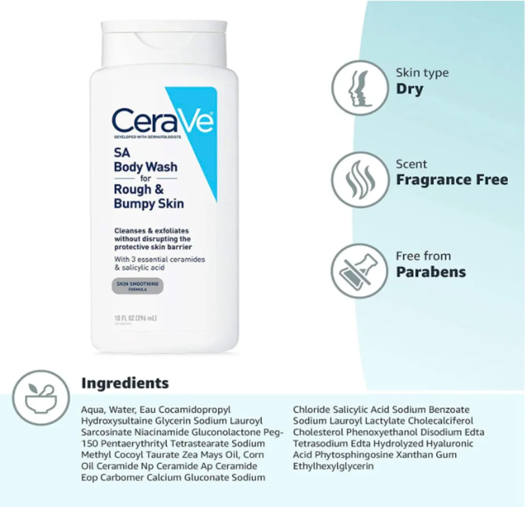 CeraVe Body Wash Salicylzuur 296ml - Geurvrij