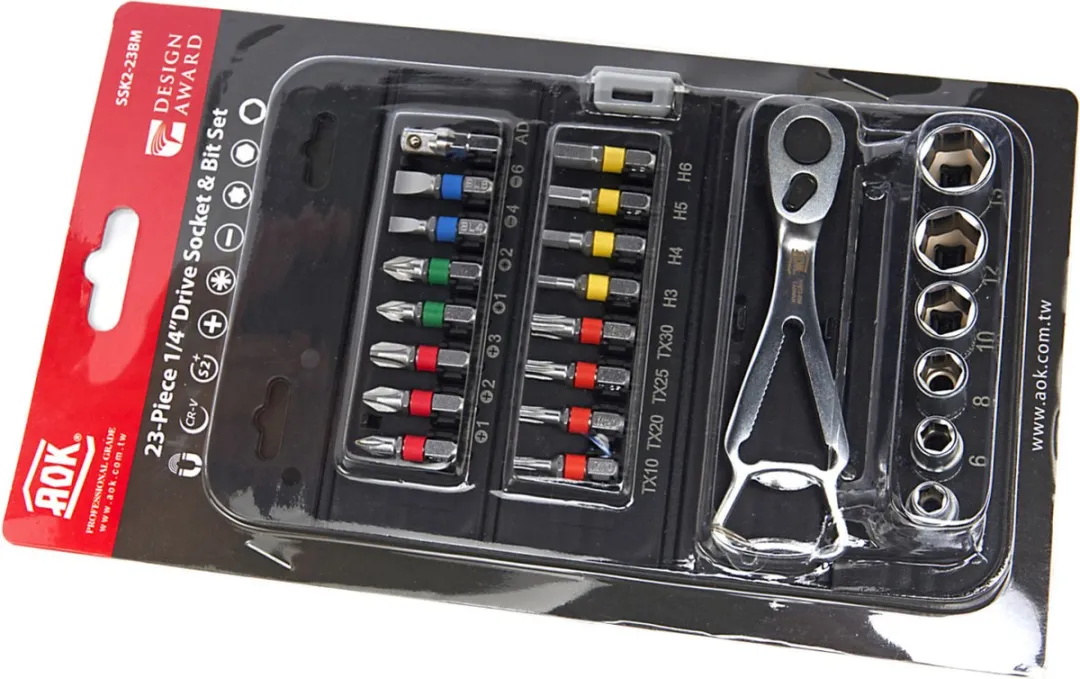 HBM AOK 23 Doppenset & Bitset ¼" - 27mm - Zwart