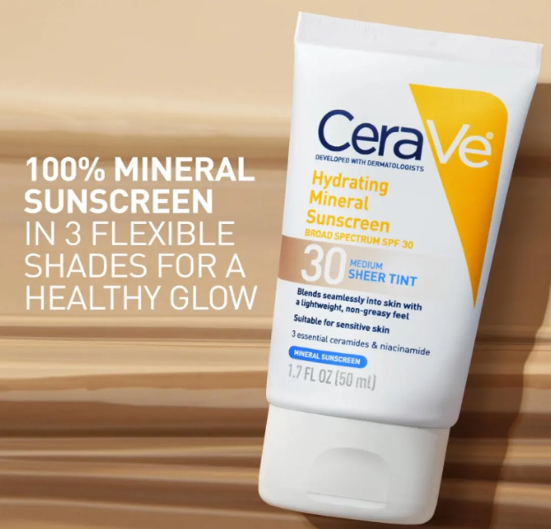 CeraVe Hydraterende Minerale Zonnebrandcrème SPF 30 Licht 50ml
