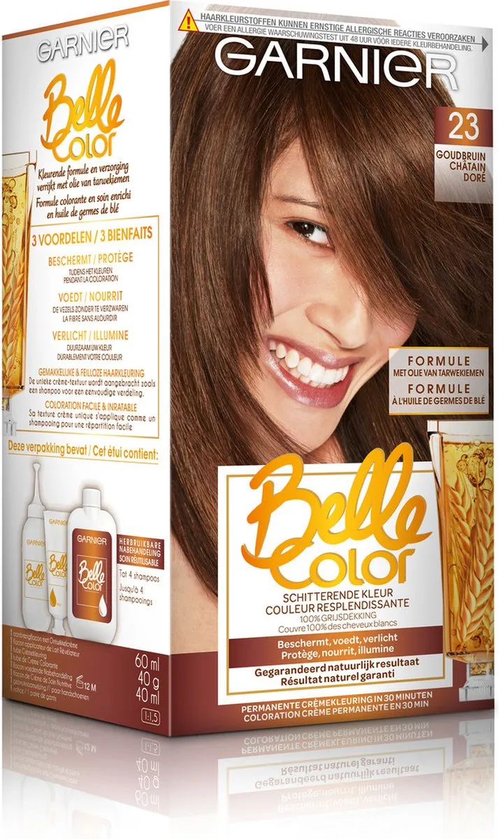 Garnier Belle Color 23 Goudbruin Haarkleuring - 100% grijsdekking