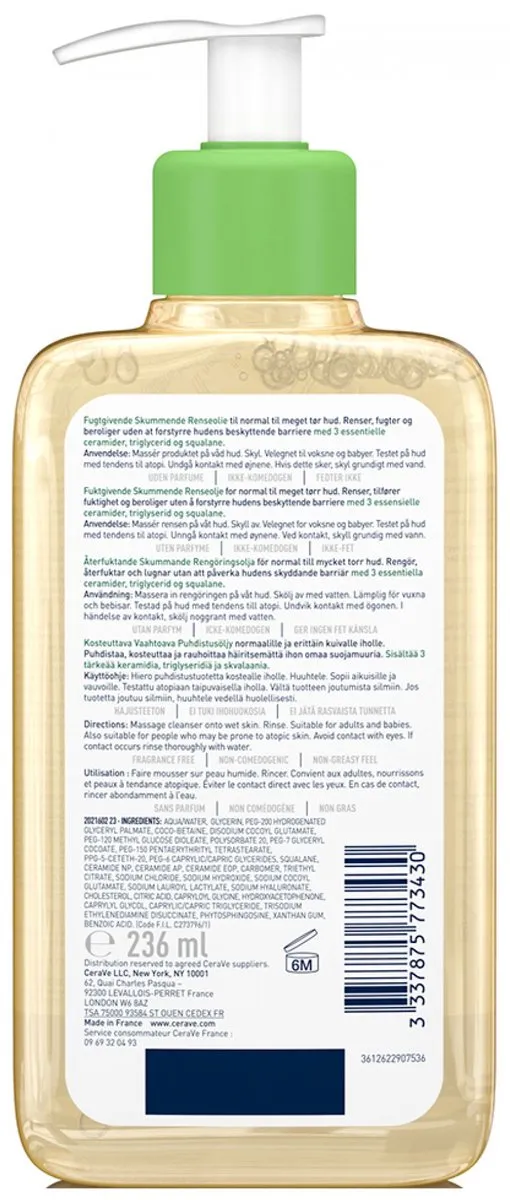 CeraVe Hydraterende Schuimende Reinigingsolie 236ml