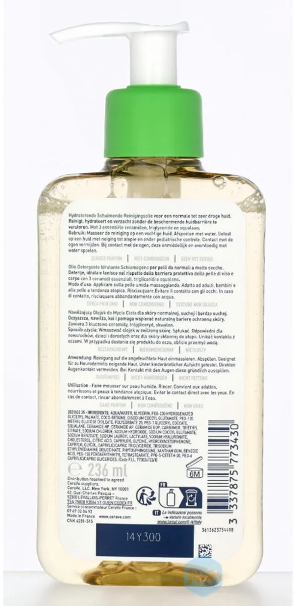 CeraVe Hydraterende Schuimende Reinigingsolie 236ml
