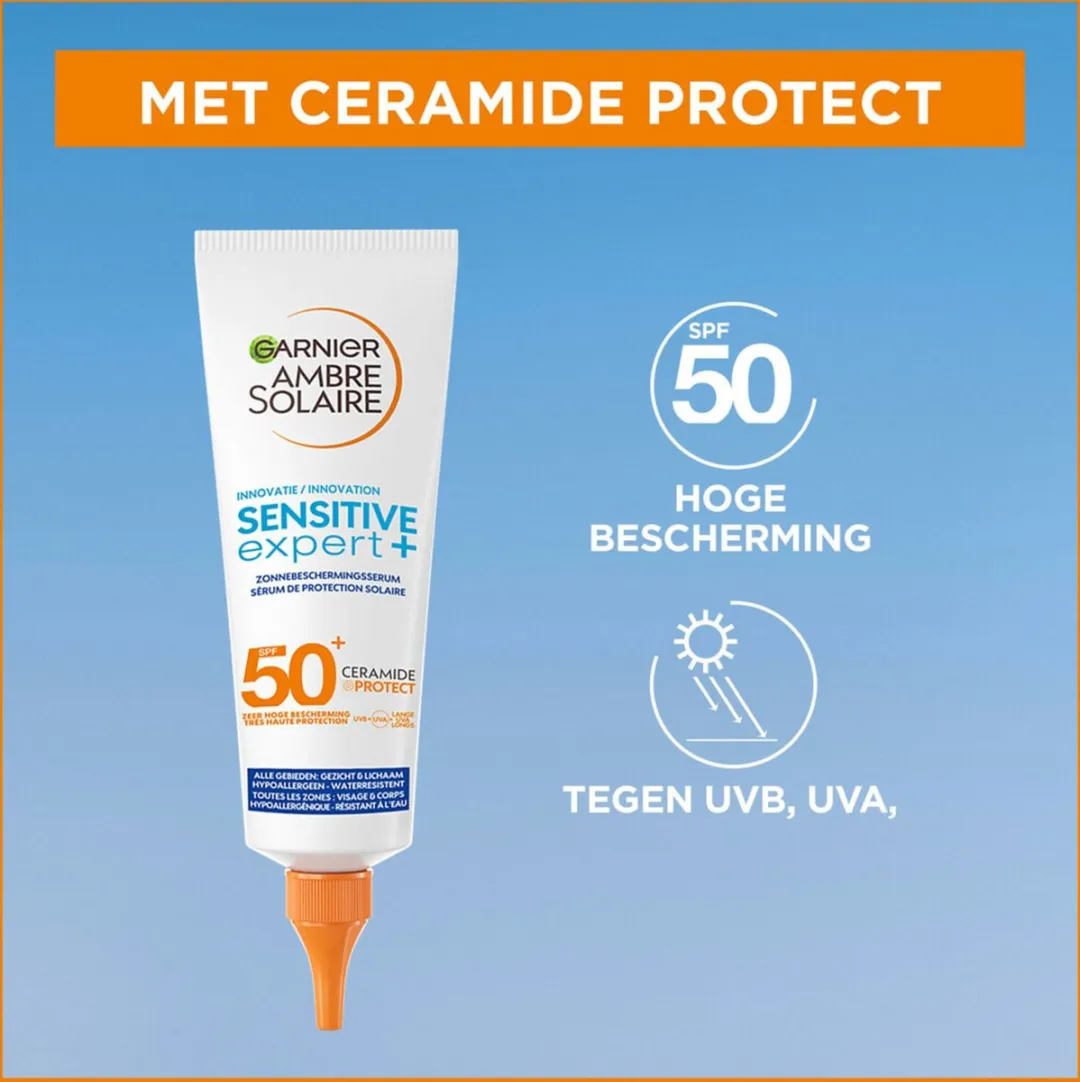 Garnier Ambre Solaire Sensitive Expert Zonneserum SPF 50+ - 6 Stuks