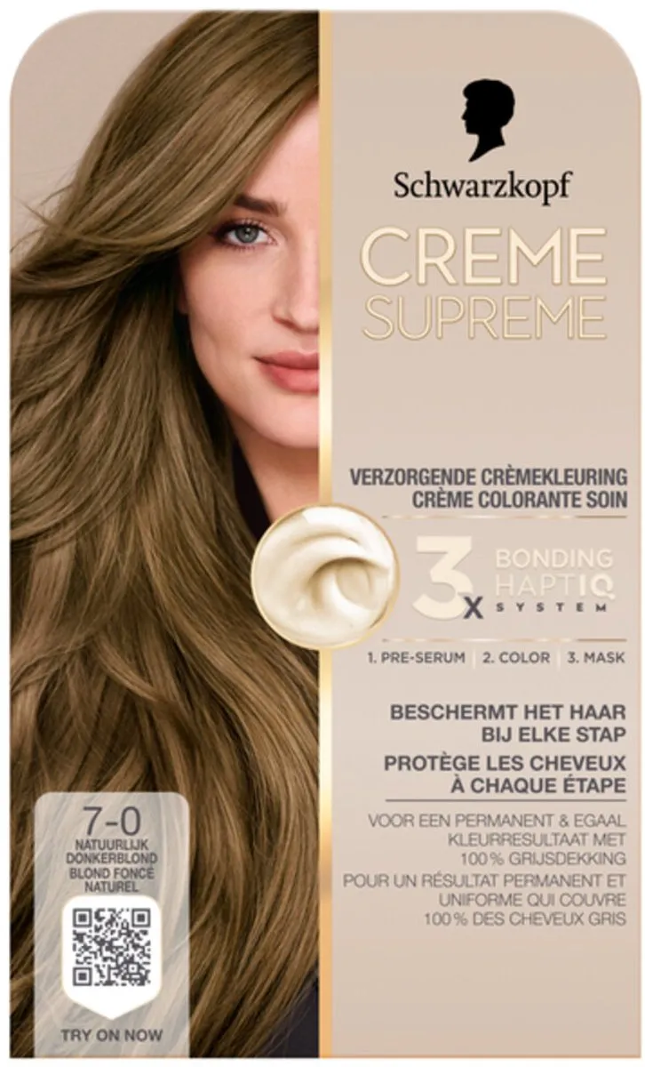 5 x Schwarzkopf - Haarkleuring - Creme Supreme 7-0 - Natuurlijk Donkerblond - 245g - Haarkleuring - Permanent - Donkerblond - Grijsdekking - Haarverf