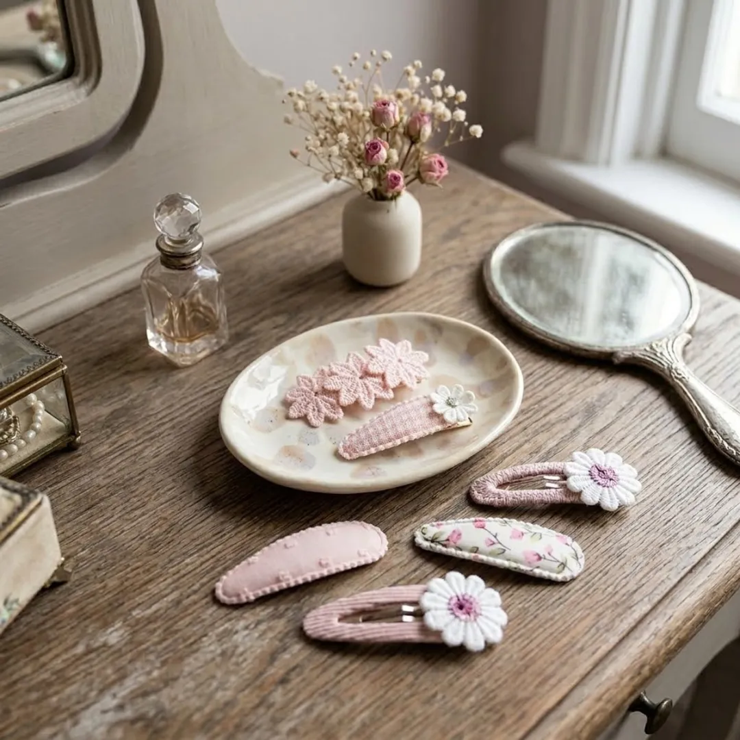 NUVEX Roze Bloemen Haarspeldset - 5 Stuks