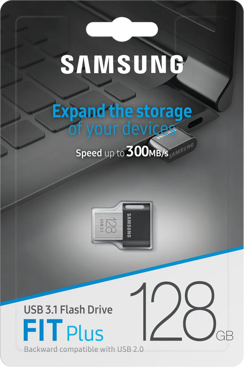 Samsung FIT Plus MUF-128AB/APC USB-stick 128GB - Zwart