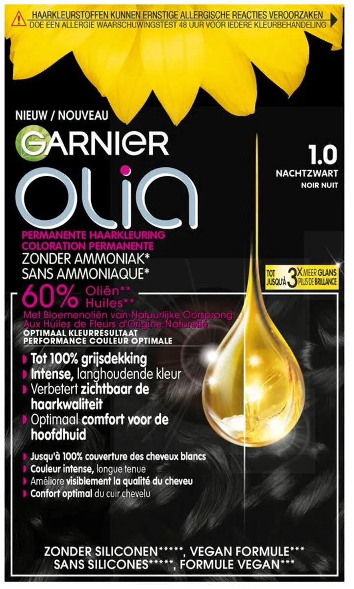 Garnier Olia 1 Haarkleuring Zwart - 15 Stuks