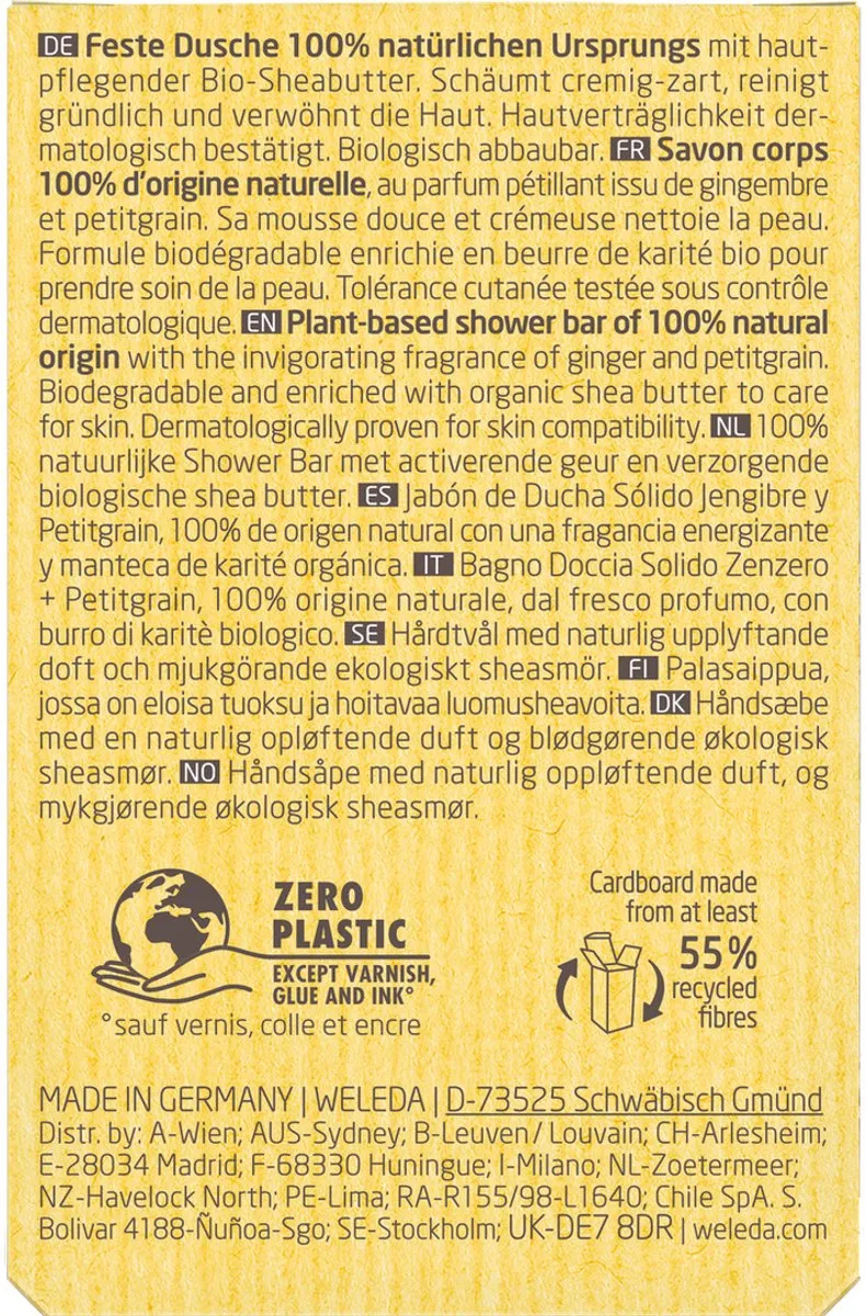 Weleda Shower Bar Gember 75g - afbeelding 6 van 6