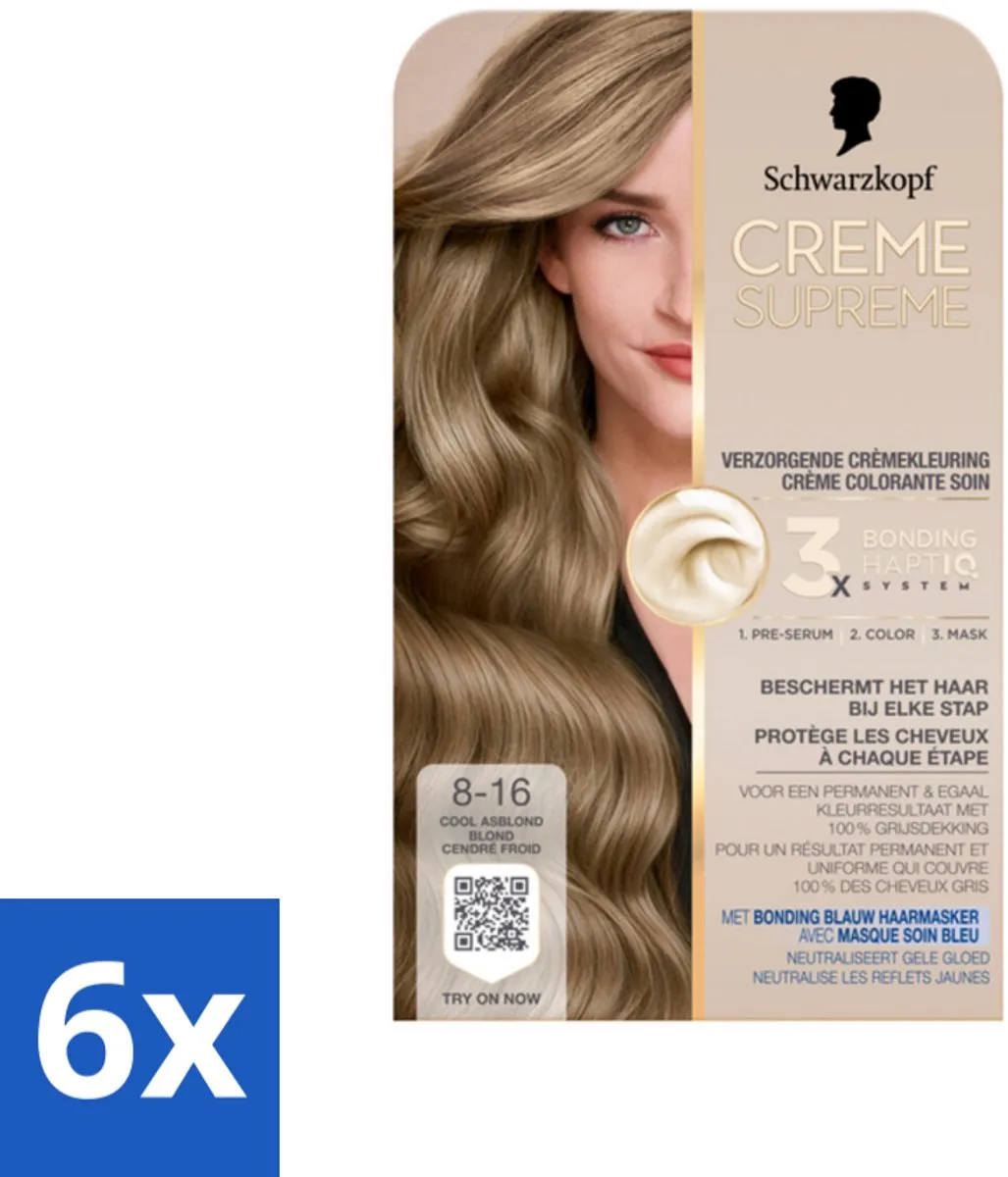 Schwarzkopf Creme Supreme 8-16 Cool Asblond Haarkleuring