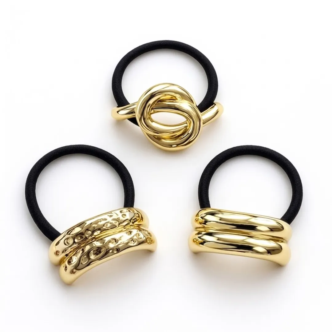 NuveX Goudkleurige Haar Elastiek Cuff - 3 Stuks