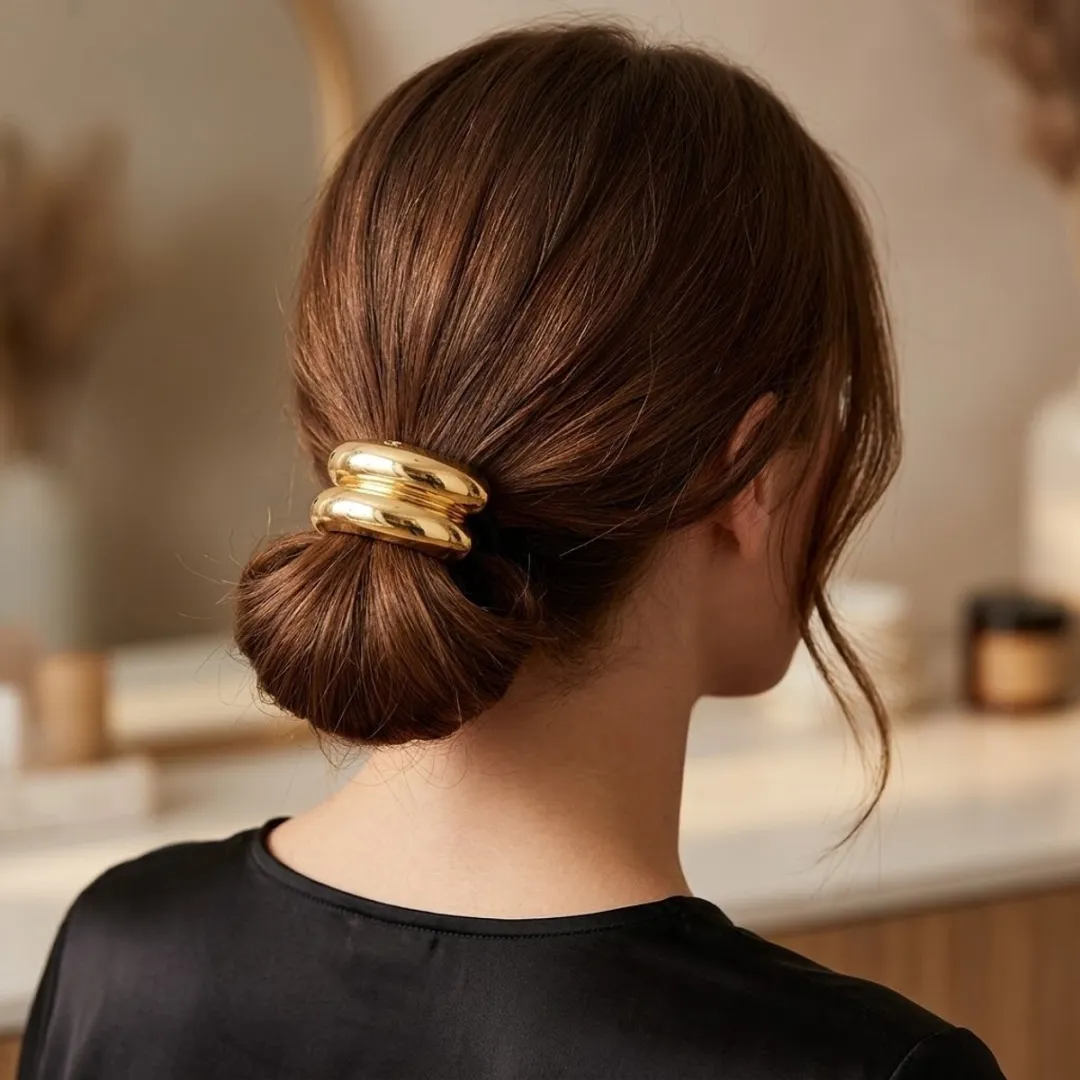 NuveX Goudkleurige Haar Elastiek Cuff - 3 Stuks