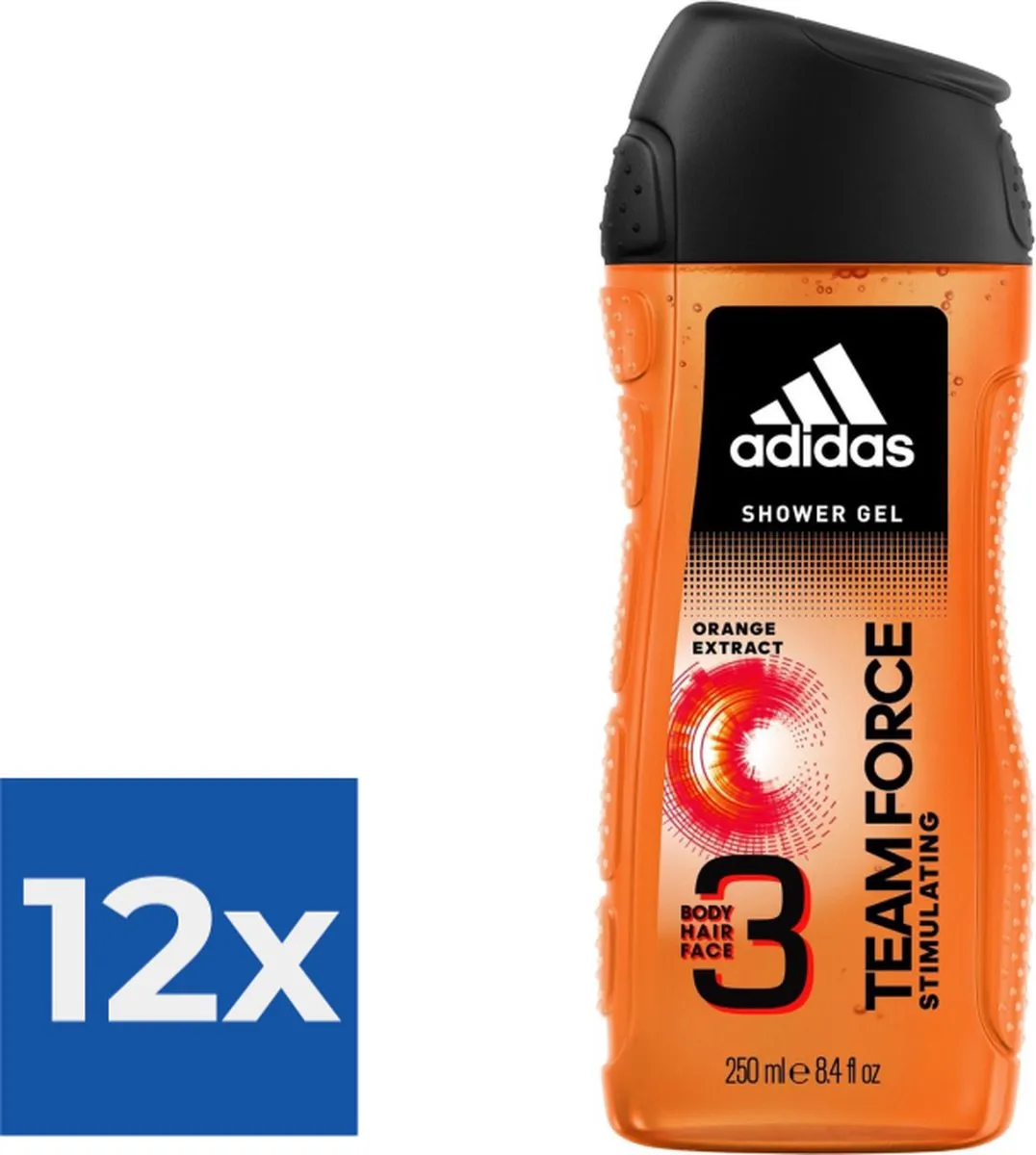 adidas Team Force Douchegel 250ml - 12 Stuks