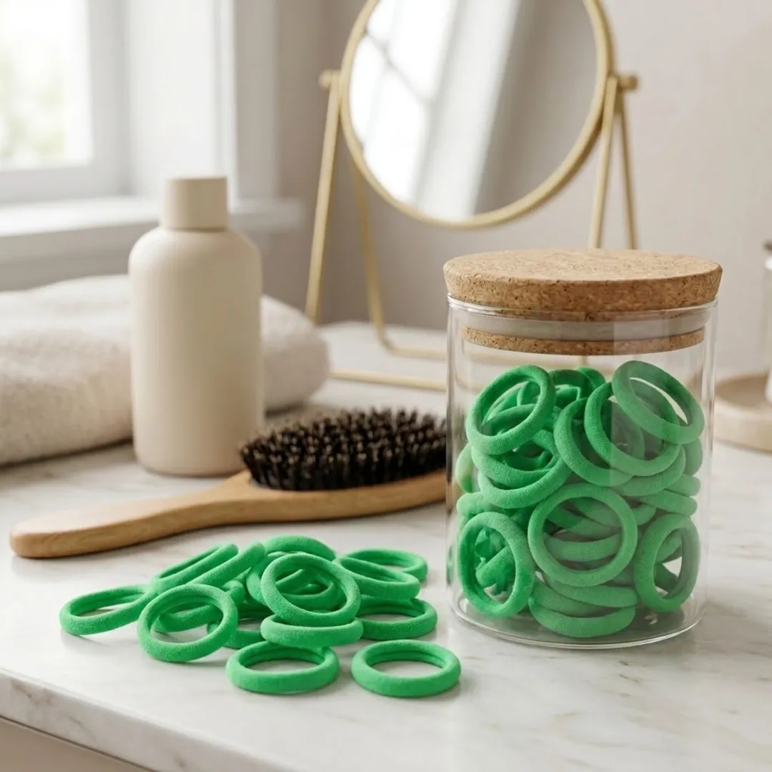 NuveX Haar Elastiekjes Groen - 50 Stuks