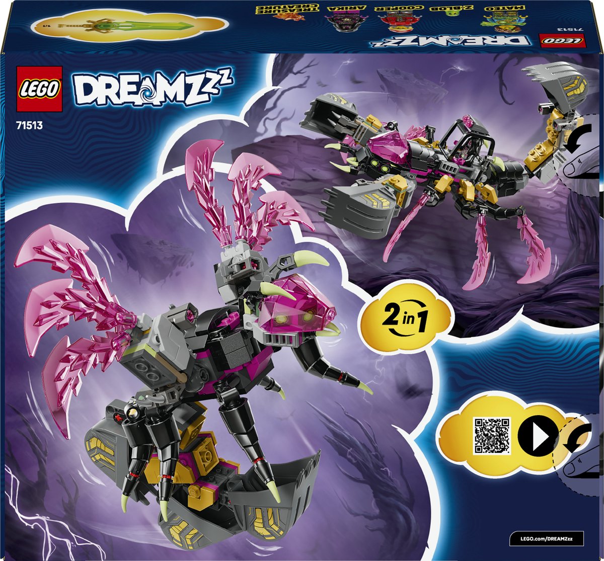 LEGO DREAMZzz speelgoed Albtraum-Skorpionbagger bouwset.