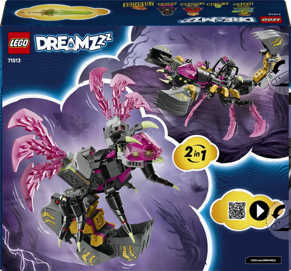 LEGO DreamZzz Albtraum-Skorpionbagger 71513 - 3 Minifiguren - Multicolor