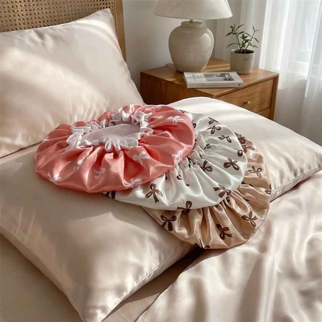 NuveX Slaapmutsen Set 3 Stuks - Roze/Wit/Beige