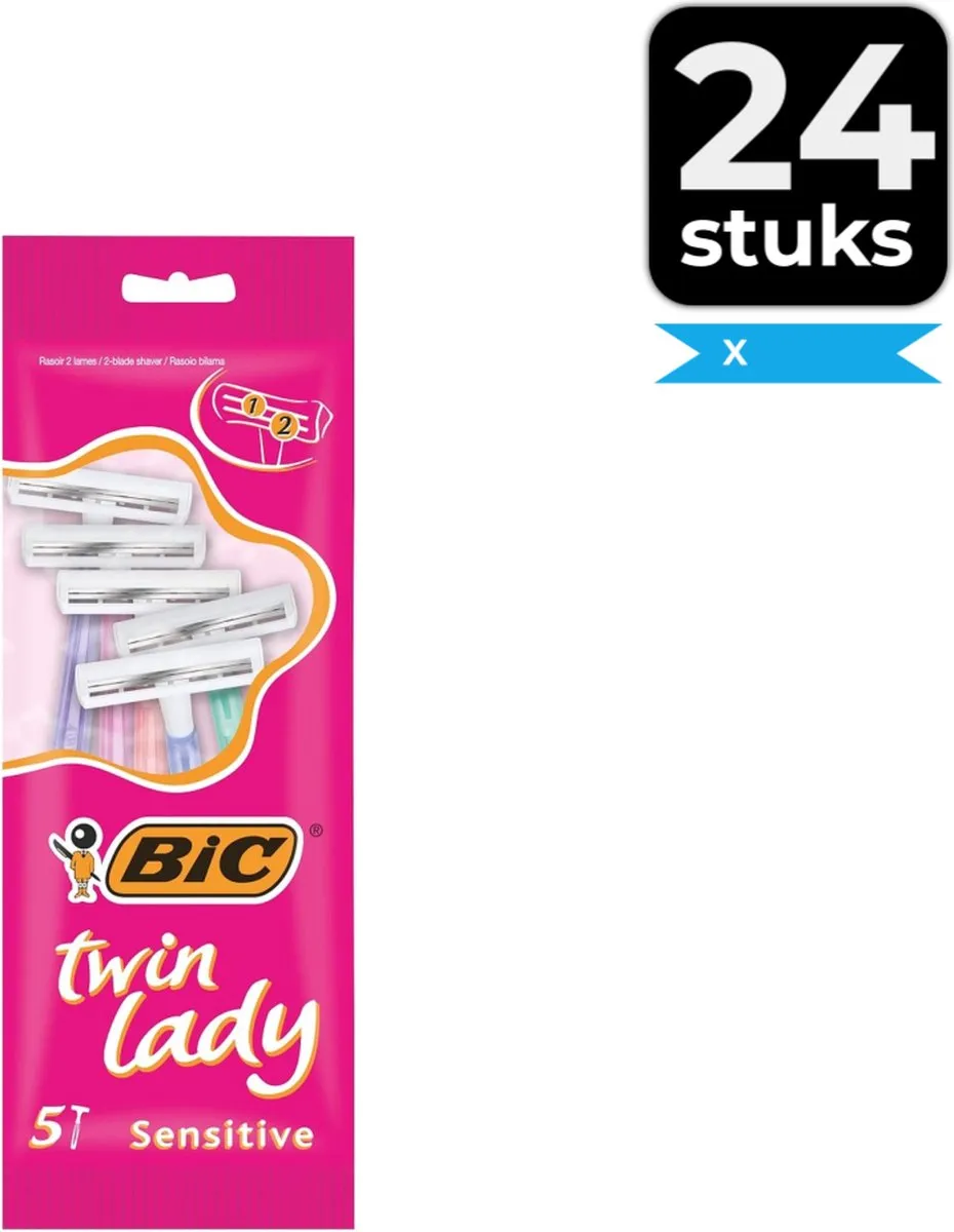 Bic Twin Lady Wegwerpscheermesjes - 5 Stuks (24x5) - 48 Bladen