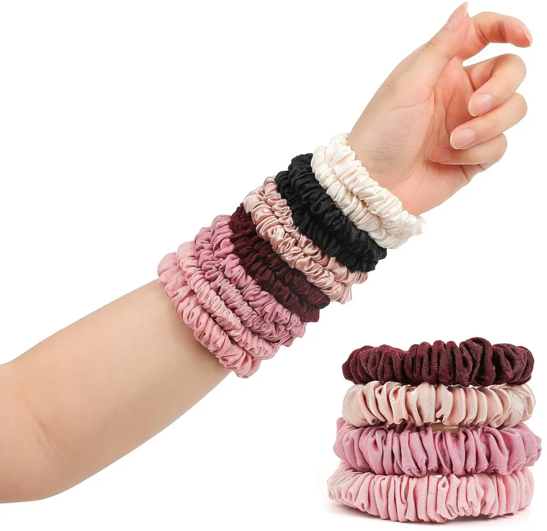 ECTEATOY Zijden Antislip Haarelastiekjes - 12 Stuks Multi