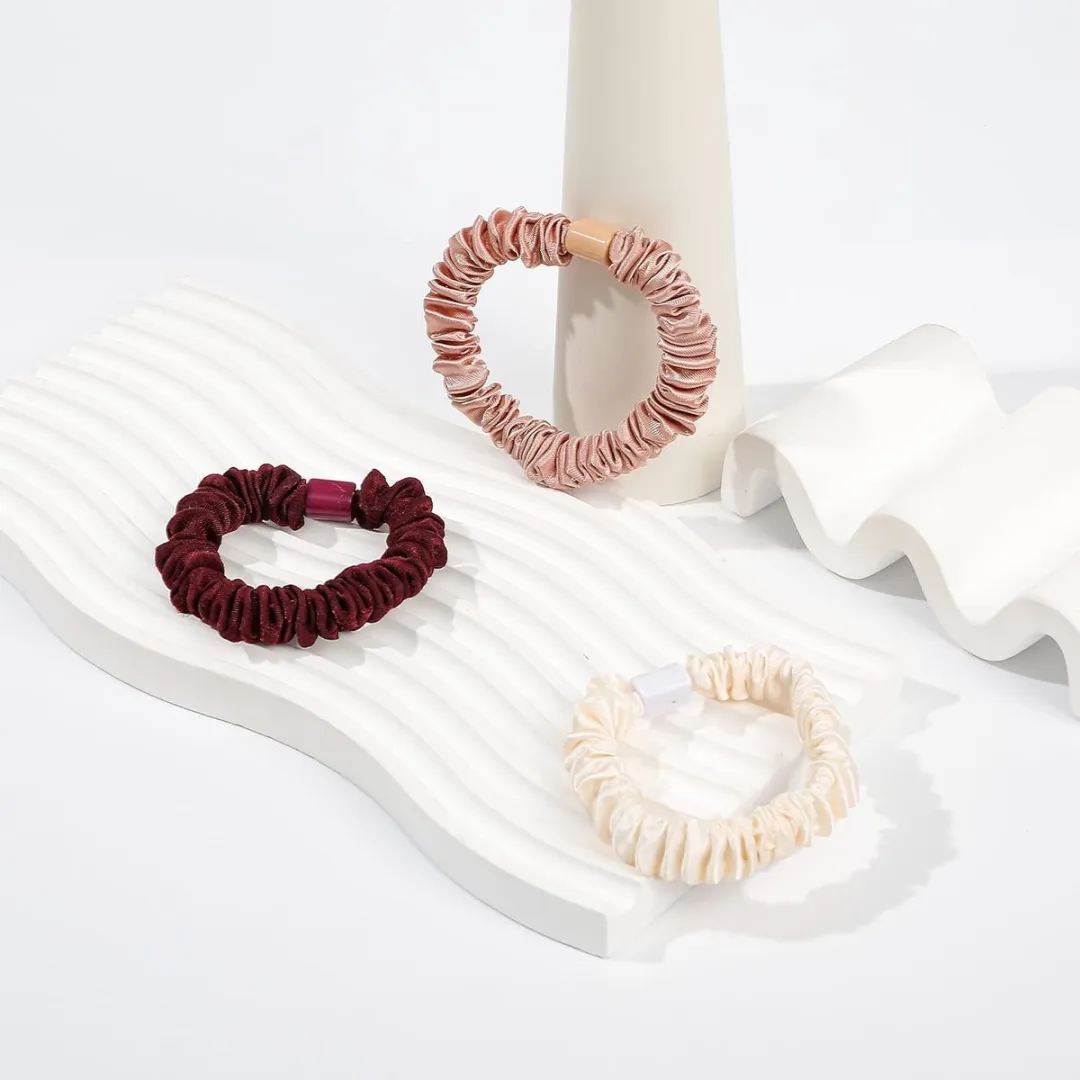 ECTEATOY Zijden Antislip Haarelastiekjes - 12 Stuks Multi