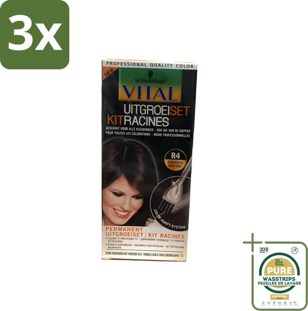 Schwarzkopf Vital R4 Donkerbruin Uitgroeiset 180ml