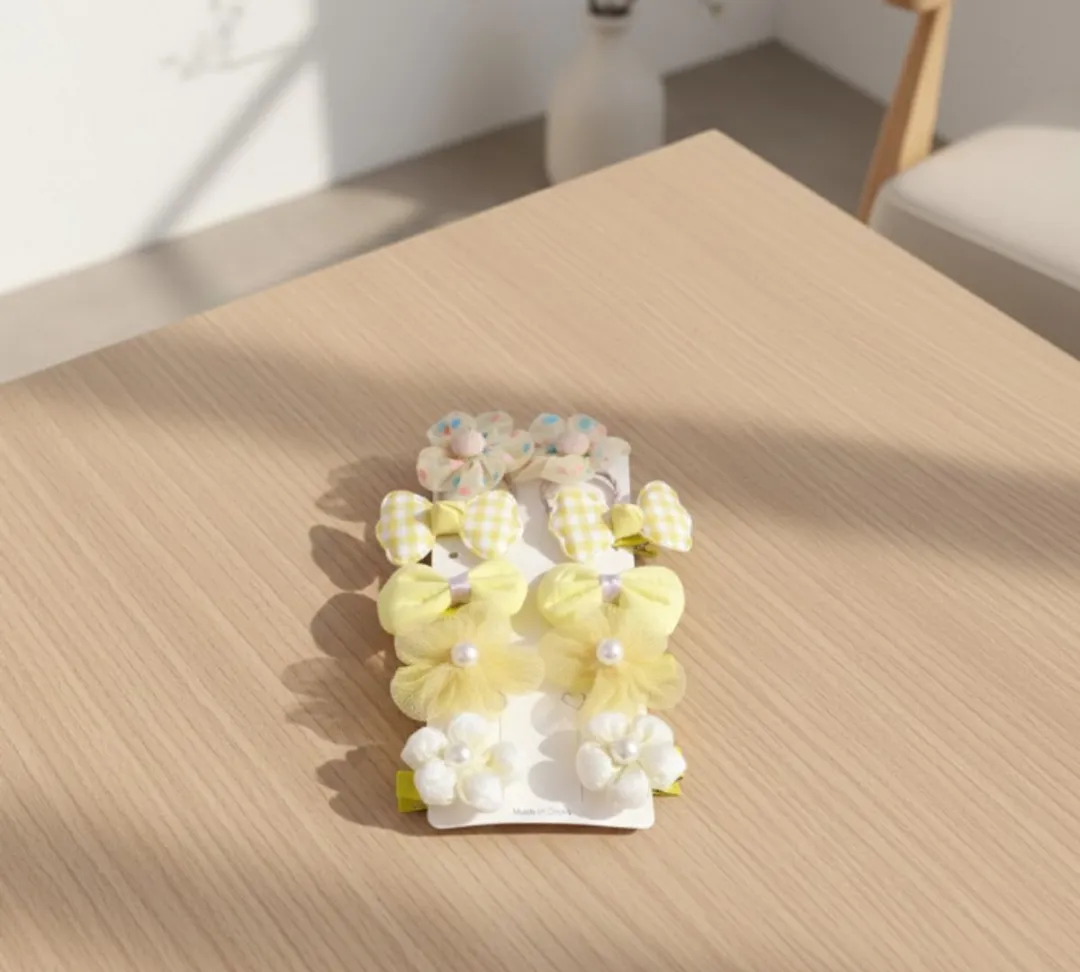 NuveX Haarspeldjes Set - 10 Stuks - Geel/Wit