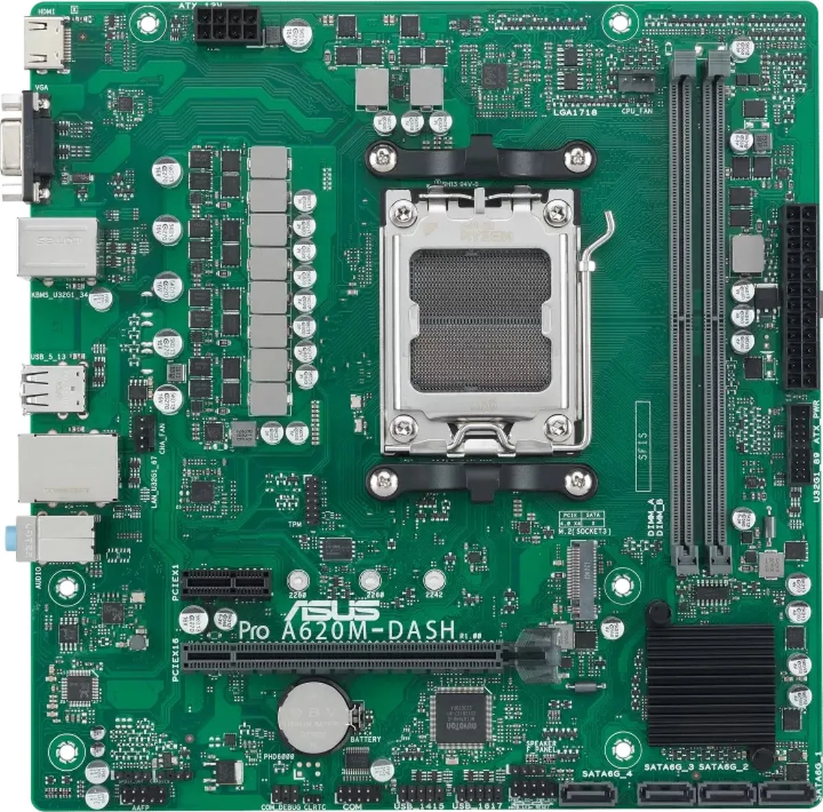ASUS PRO A620M-DASH-CSM AM5 Micro-ATX Moederbord - 90MB1GD0-M0EAYC