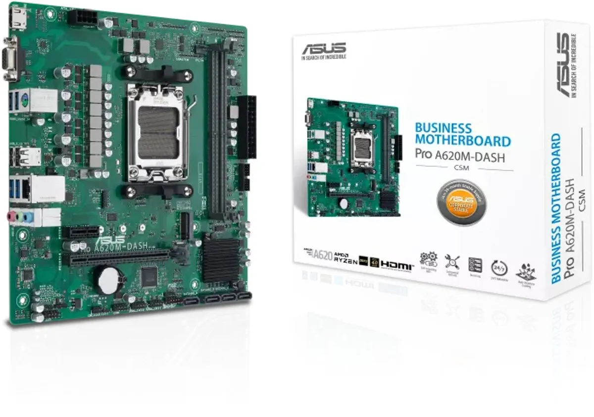 ASUS PRO A620M-DASH-CSM AM5 Micro-ATX Moederbord - 90MB1GD0-M0EAYC