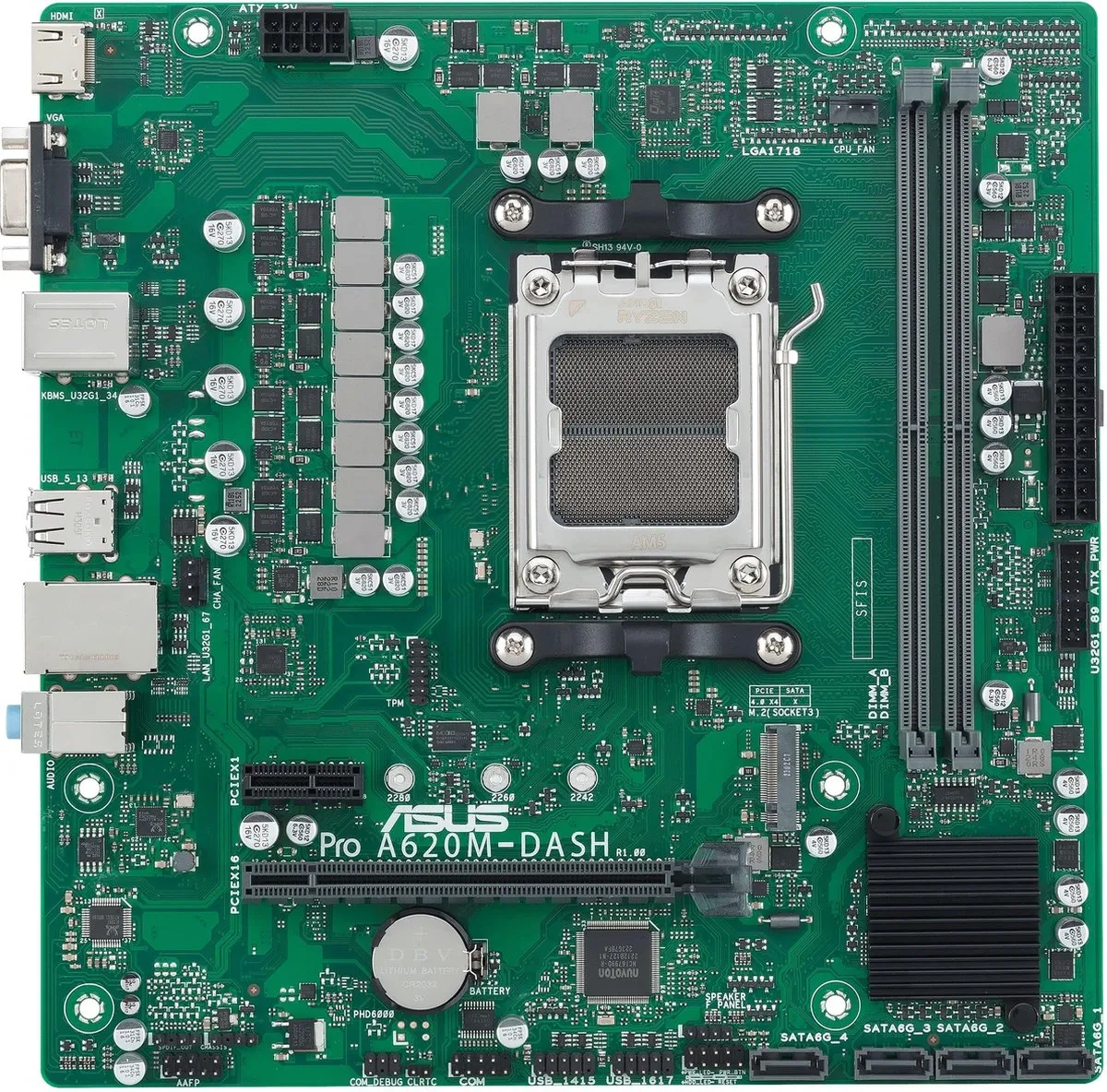 ASUS PRO A620M-DASH-CSM AM5 Micro-ATX Moederbord - 90MB1GD0-M0EAYC
