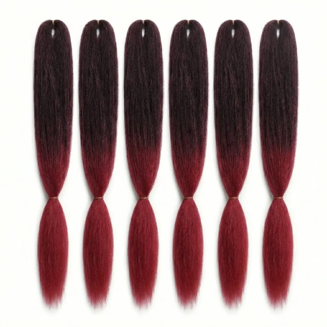 NuveX Zwart Ombre Wijnrood Braid Extensions