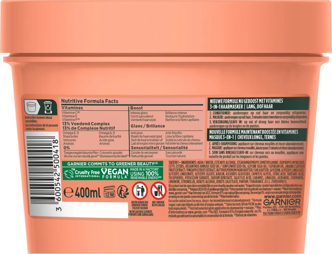 Garnier Fructis Pineapple Hair Food Haarmasker 400ml
