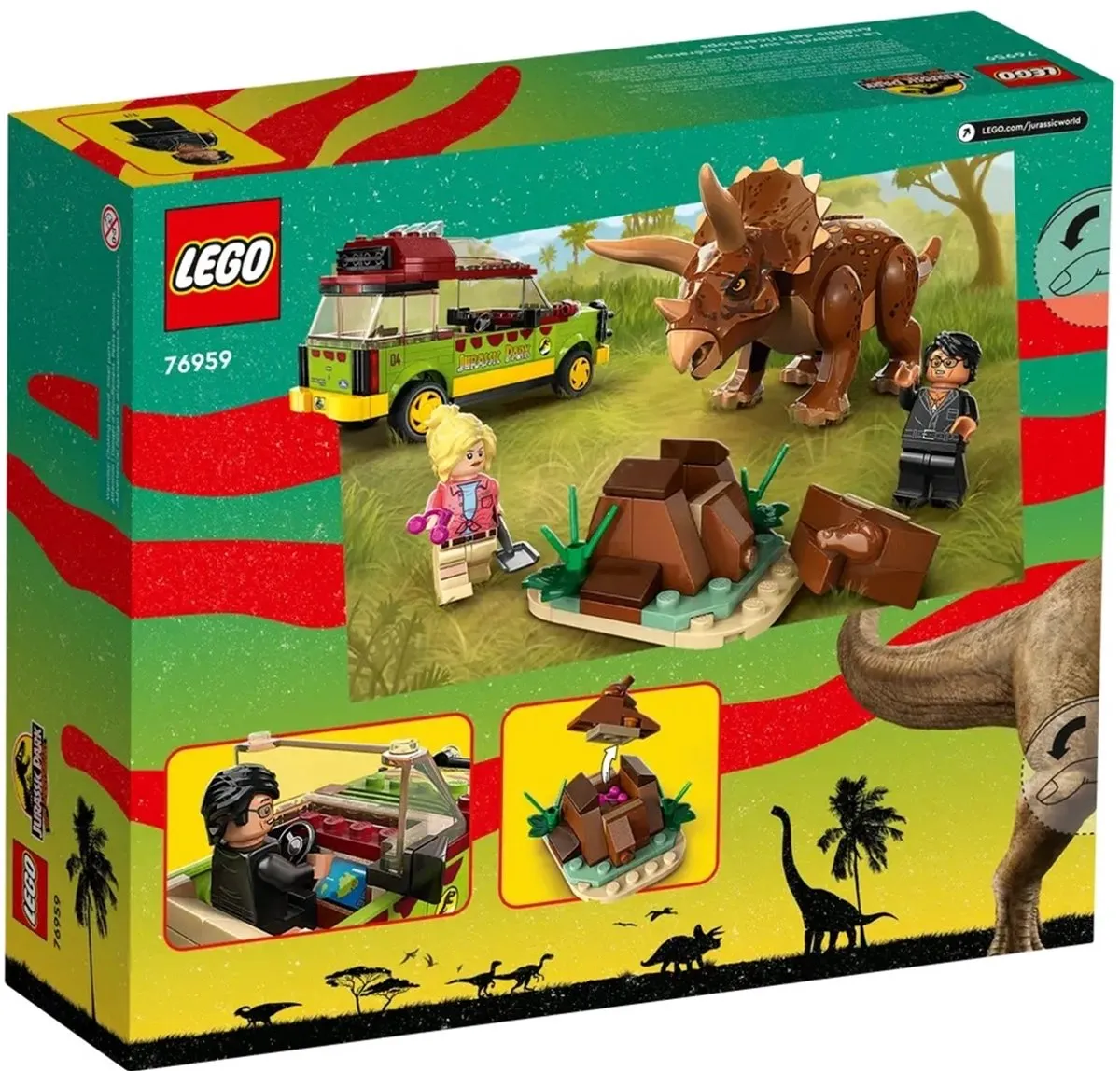 LEGO Jurassic World Triceratops Onderzoek 76959 - 281 Stukken