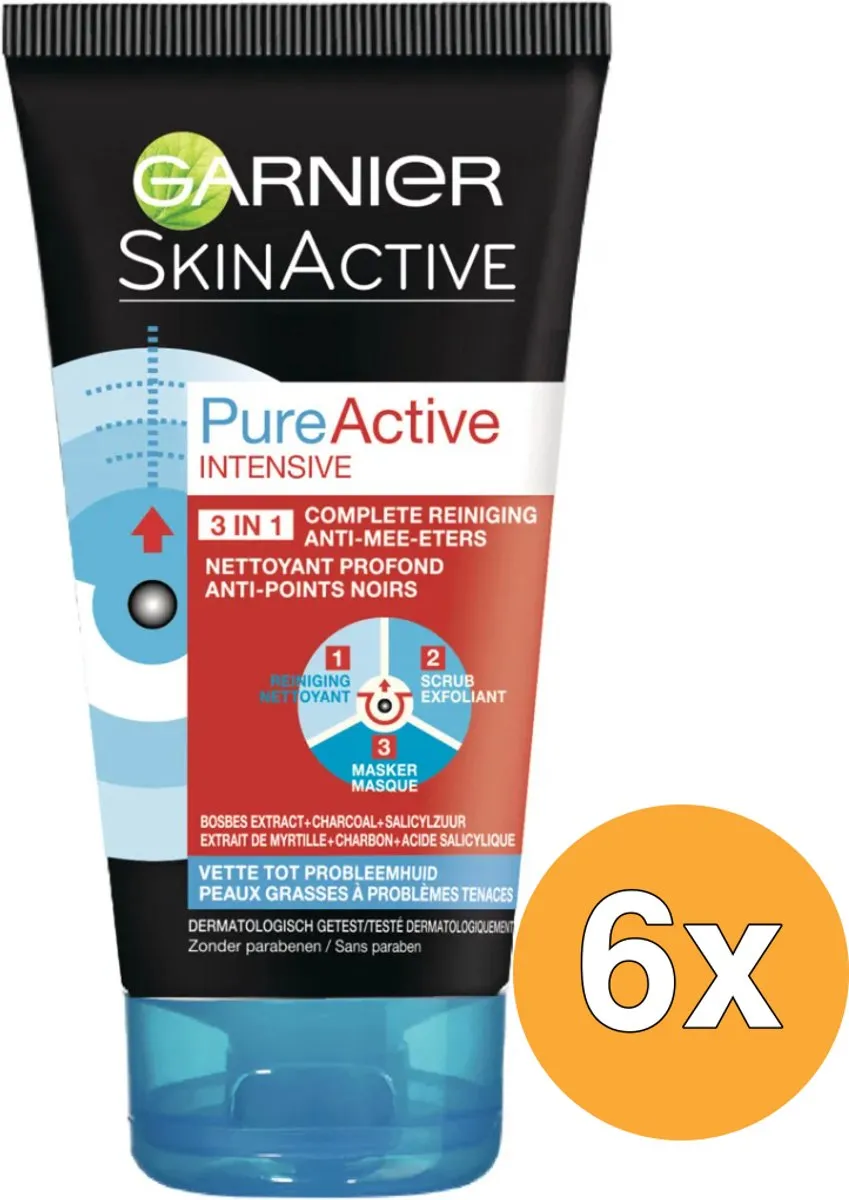 Garnier SkinActive Pure Active Int. 3in1 150ml - 6 Stuks