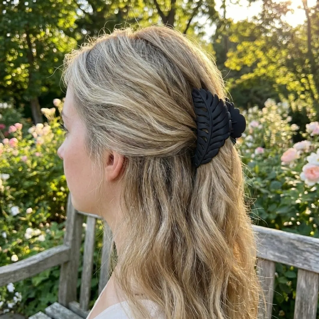 NuveX Bladvormige Haarclip Zwart - Antislip