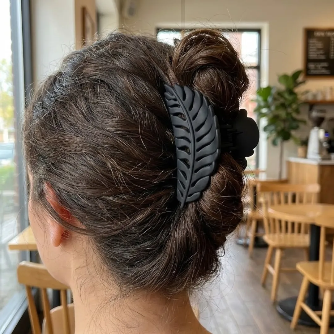 NuveX Bladvormige Haarclip Zwart - Antislip