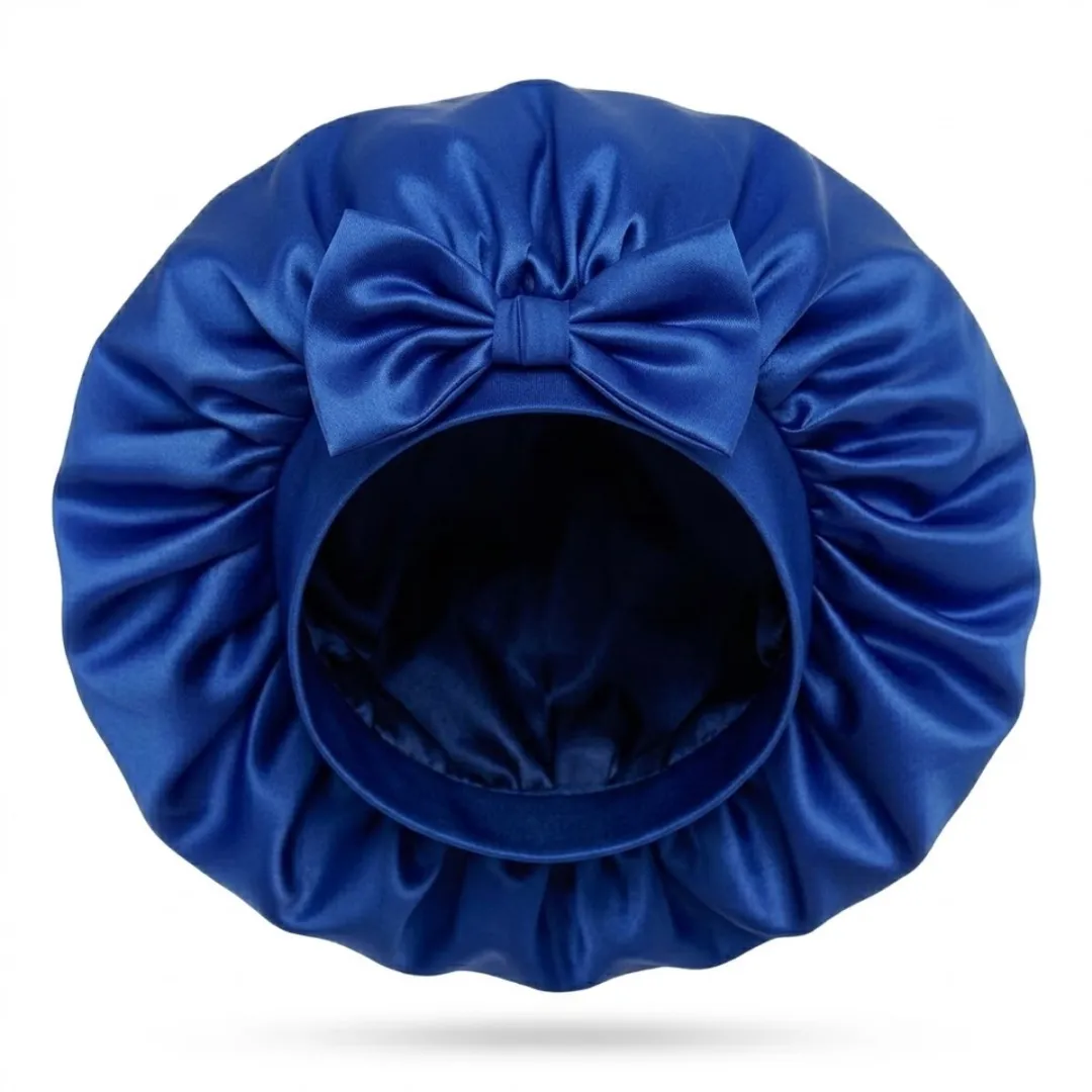 NuveX Koningsblauwe Satin Haarbonnet Dames