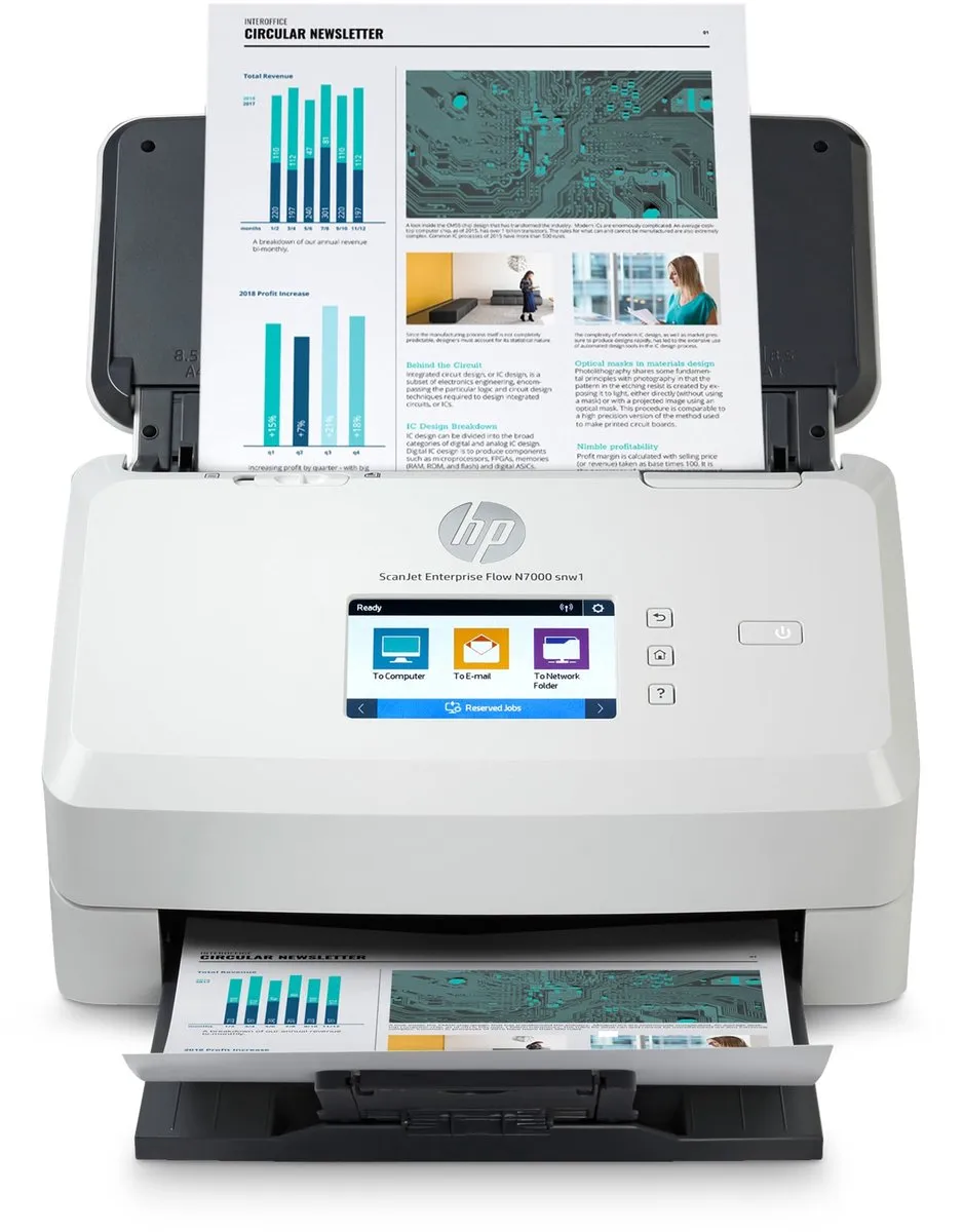 HP ScanJet Enterprise Flow N7000 6FW10A Paginascanner - 75ppm - Wit