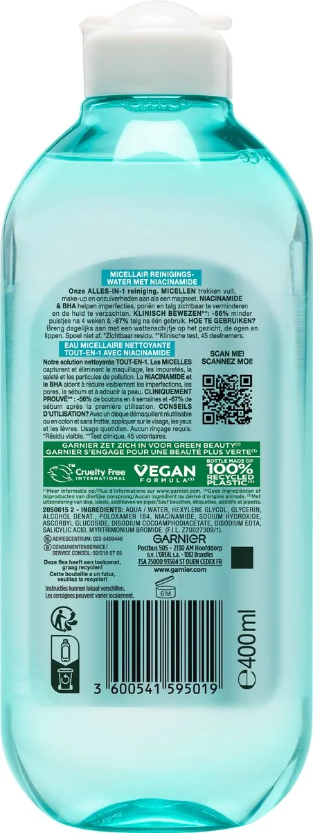 Garnier Pure Active Micellair Reinigingswater 400ml