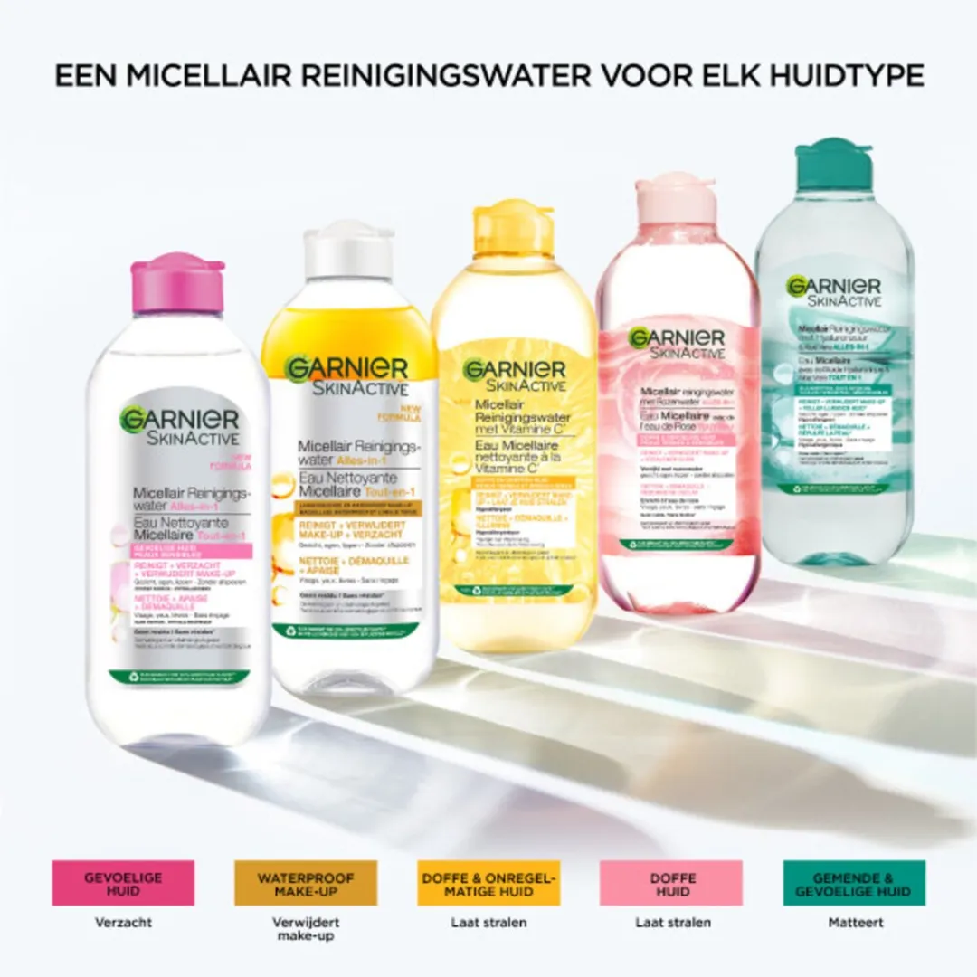 Garnier SkinActive Micellair Reinigingswater 1200ml - 3 Stuks