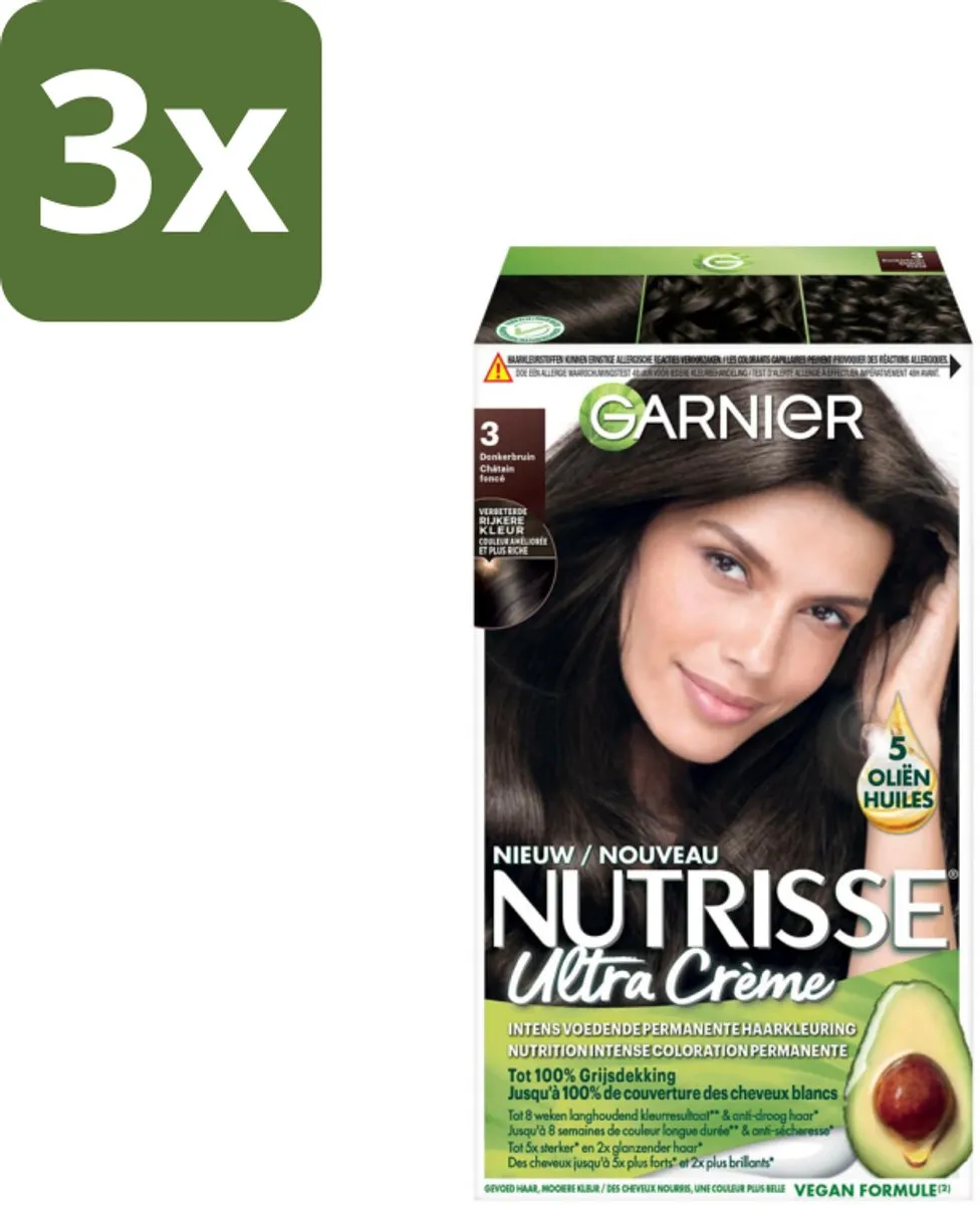 Garnier Nutrisse Ultra Crème 3 Haarkleuring Donkerbruin - 2472ml