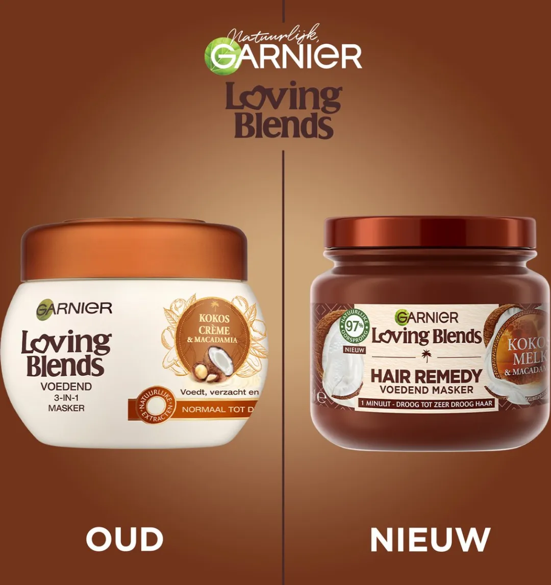 Garnier Loving Blends Kokosmelk & Macadamia Haarmasker 340ml - afbeelding 6 van 6