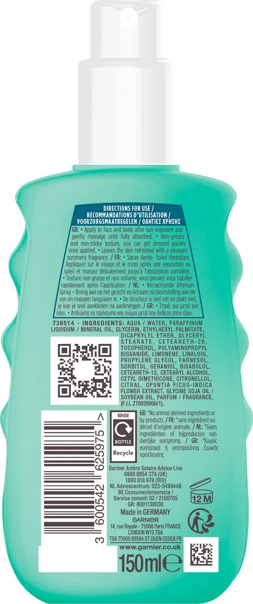 Garnier Ambre Solaire Aftersun Spray 150ml