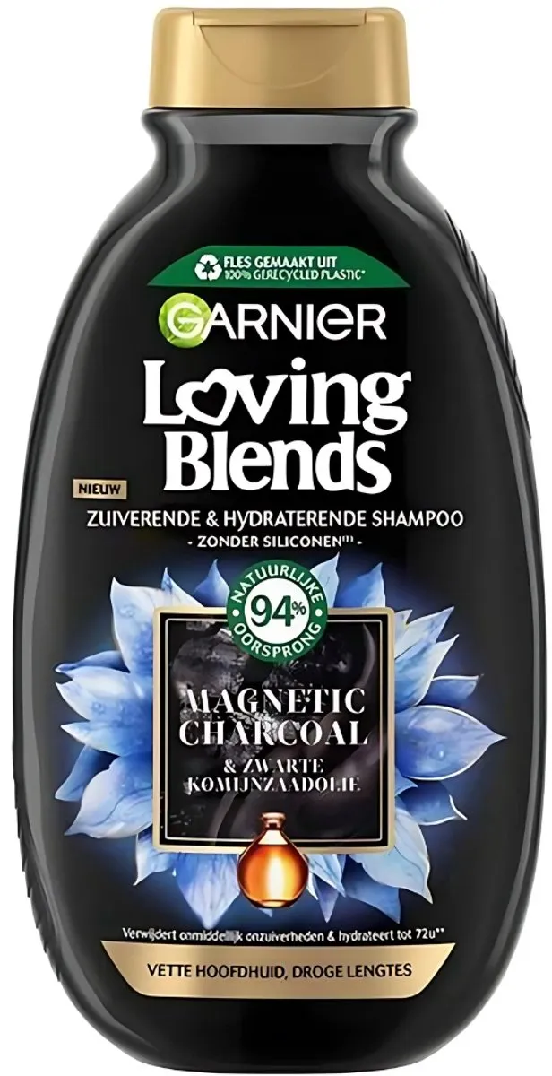 Garnier Loving Blends Magnetic Charcoal Shampoo 300ml - 10 Stuks