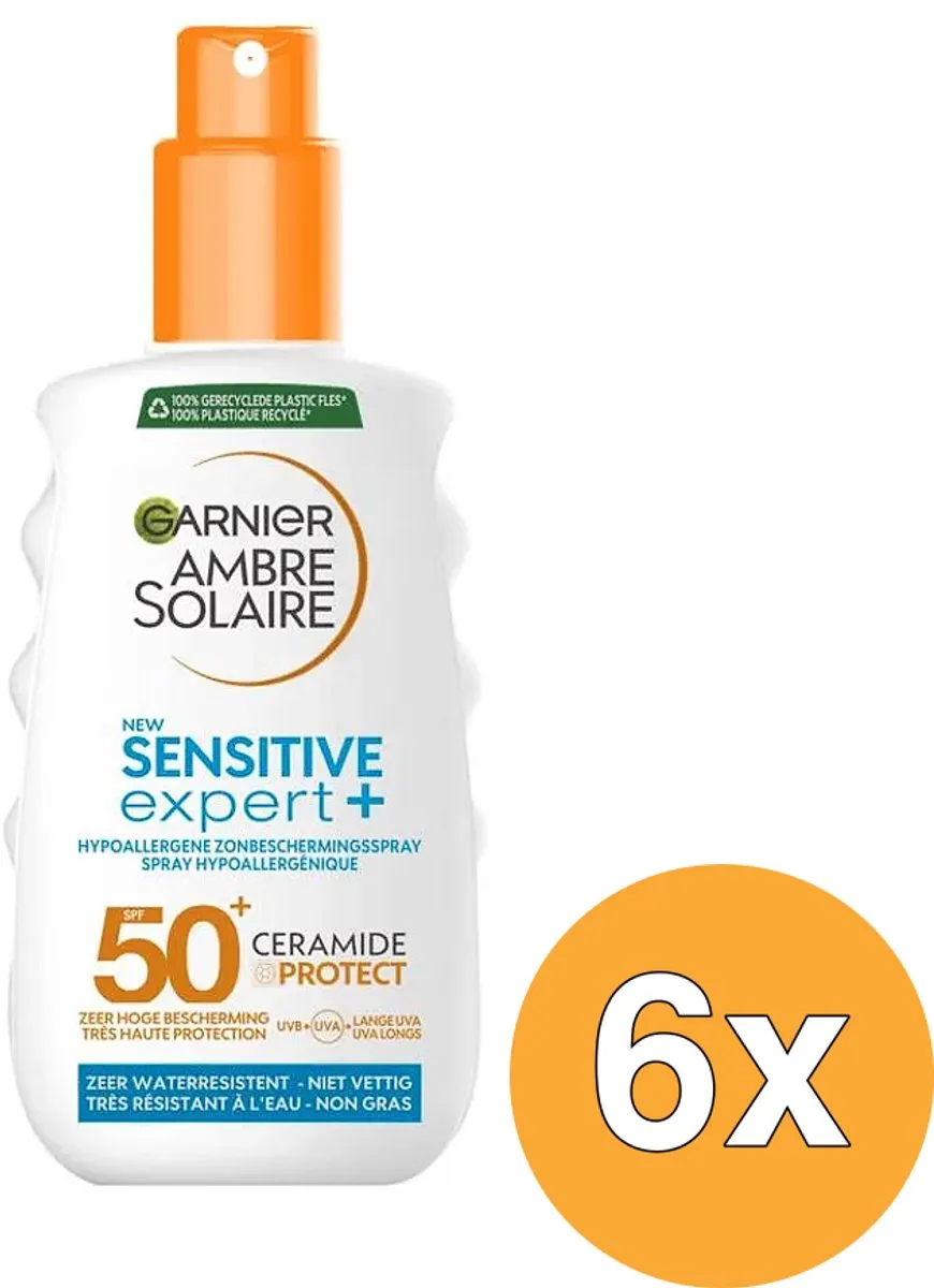 Garnier Ambre Solaire Sensitive Expert+ Zonnebrandspray SPF 50+ - 6x150ml