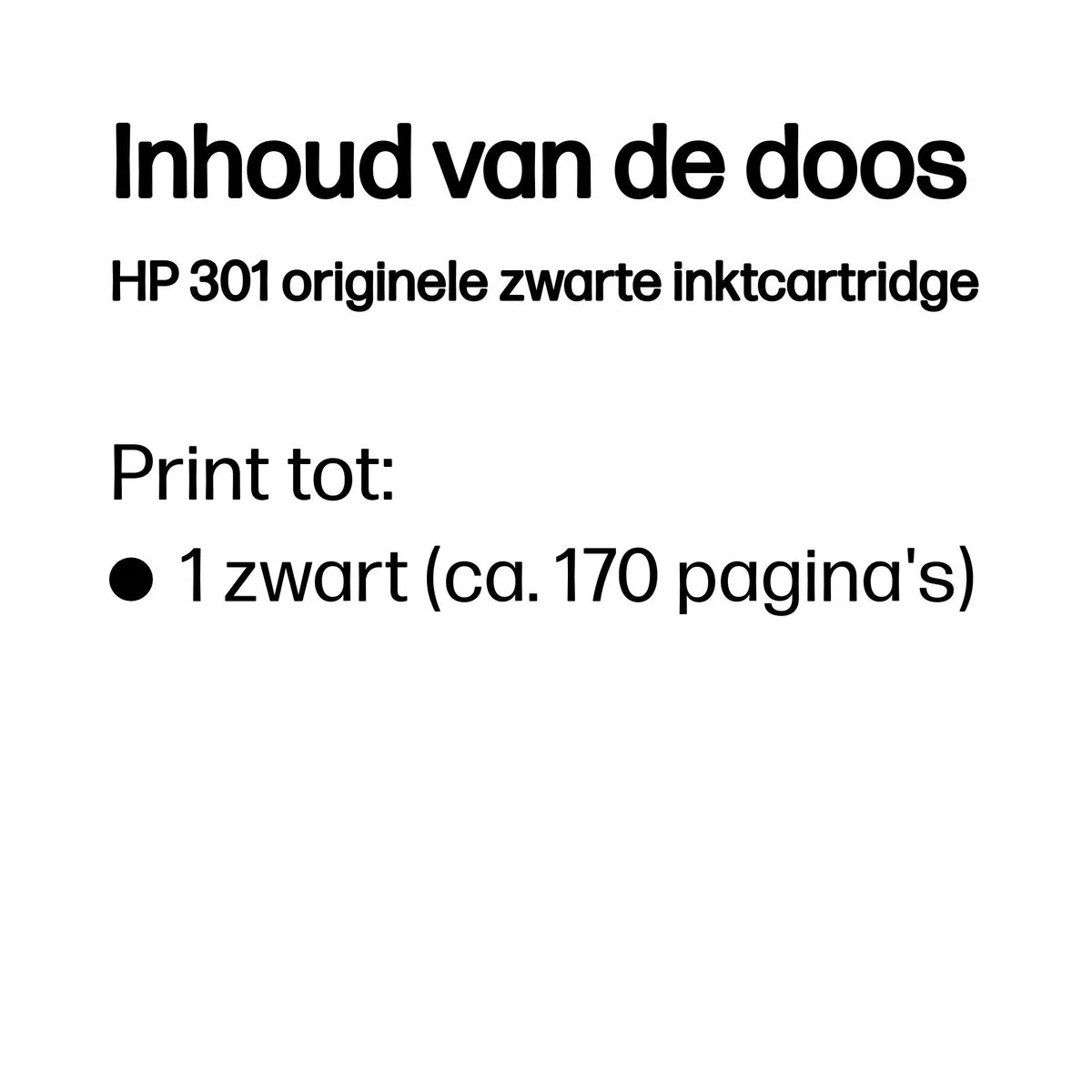 HP 301 CH561EE Inktcartridge - Zwart