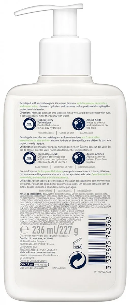 CeraVe Hydrating Cream to Foam 236ml - afbeelding 6 van 6