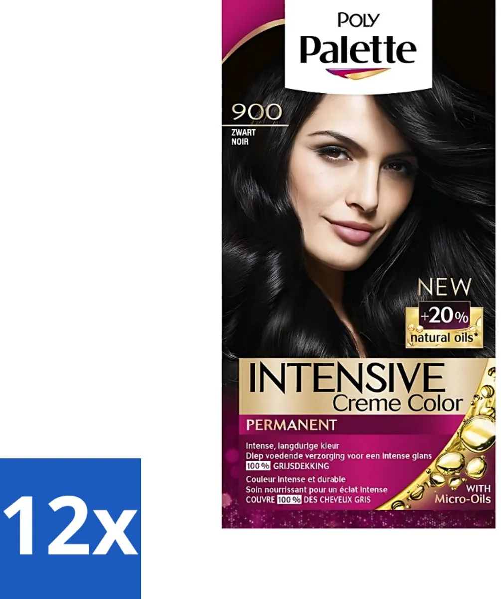 Schwarzkopf Poly Palette Haarverf Zwart 900 - 1380ml - 12 Stuks