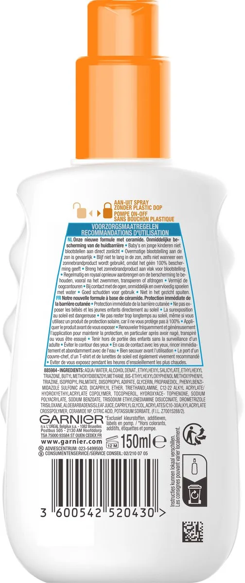 Garnier Ambre Solaire Sensitive Expert+ Zonnebrandspray SPF50+ 150ml
