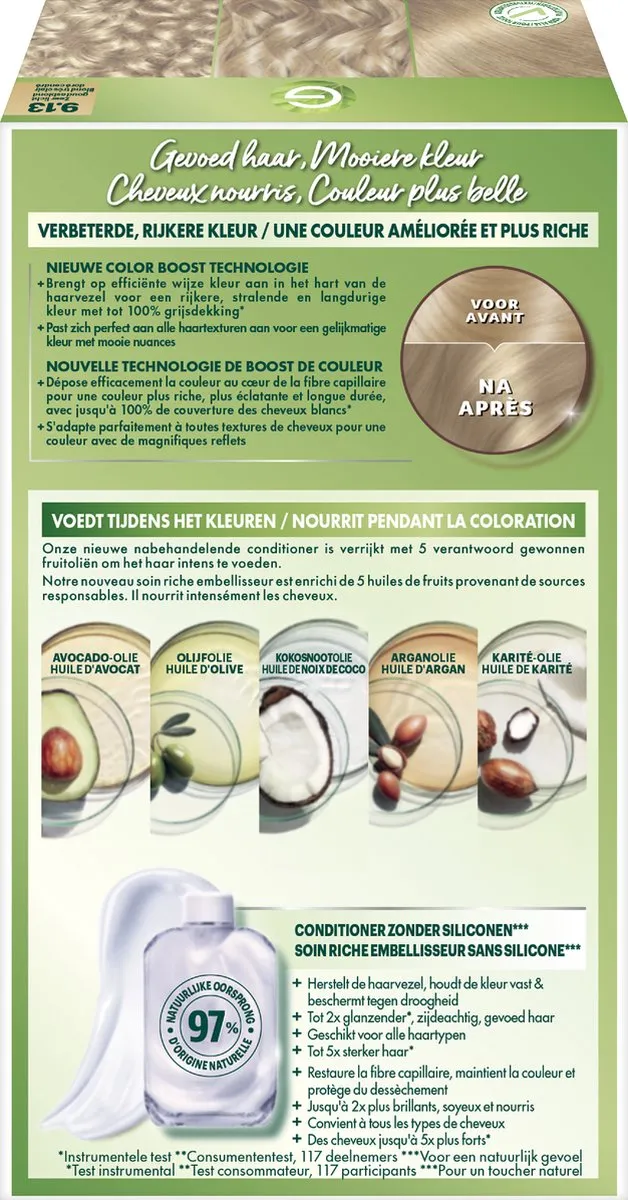 Garnier Nutrisse Ultra Crème 9.13 Zeer Licht Goud Asblond Permanent