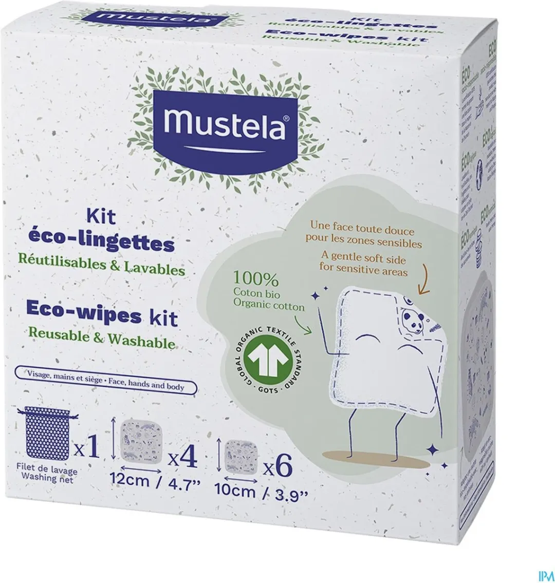Mustela Eco-Wipes Wasnet Kit - 11 Stuks
